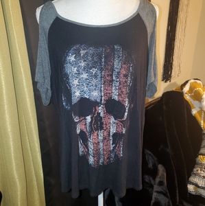 Torrid Cold Shoulder Skull Top